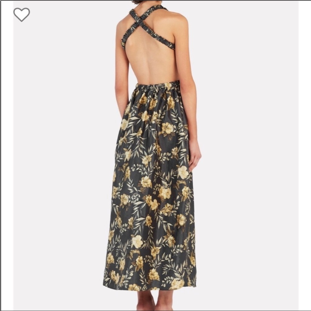 SIR the label Floral Backless Dress - Black and Gold